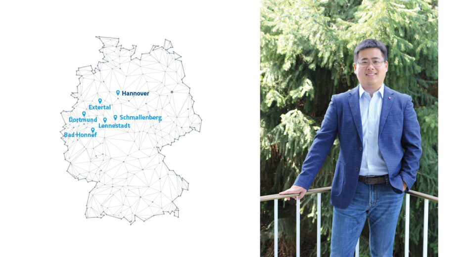 Niederlassungsleiter Laatzen neben Deutschlandkarte mit Standorten