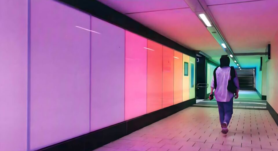 Beleuchtete Unterführung Bahnhof Miltenberg