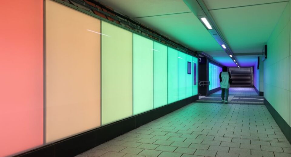 Beleuchtete Unterführung Bahnhof Miltenberg