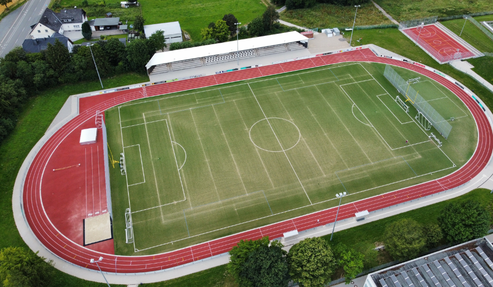 Sportplatz aus der Vogelperspektive